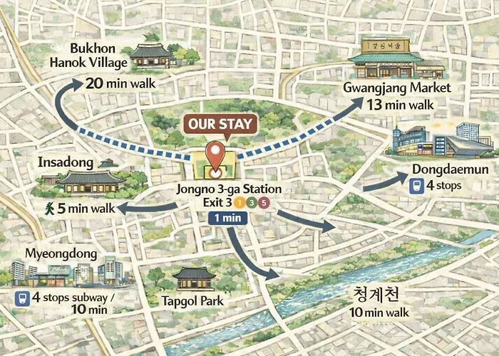 아파트 Sodamon Hanok Terrace Family Jongno